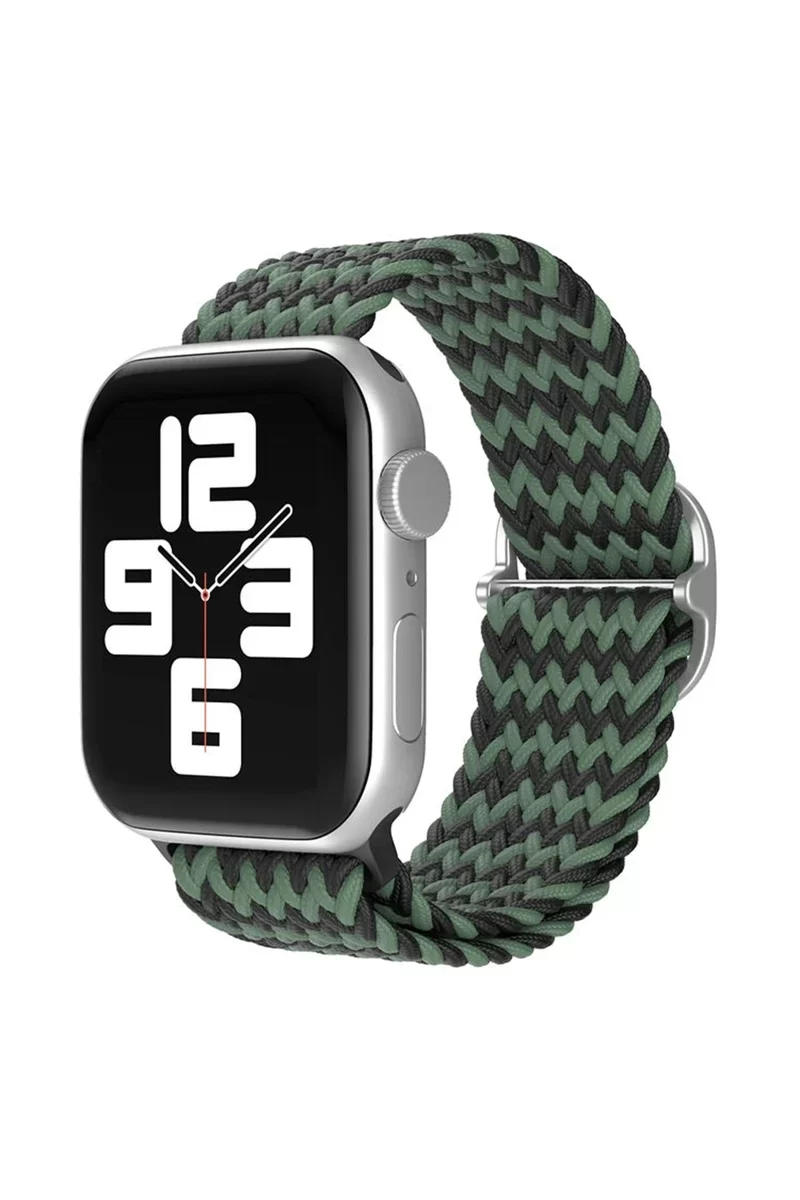 Newface Apple Watch 38mm Star Kordon - Zigzag Yeşil-Siyah