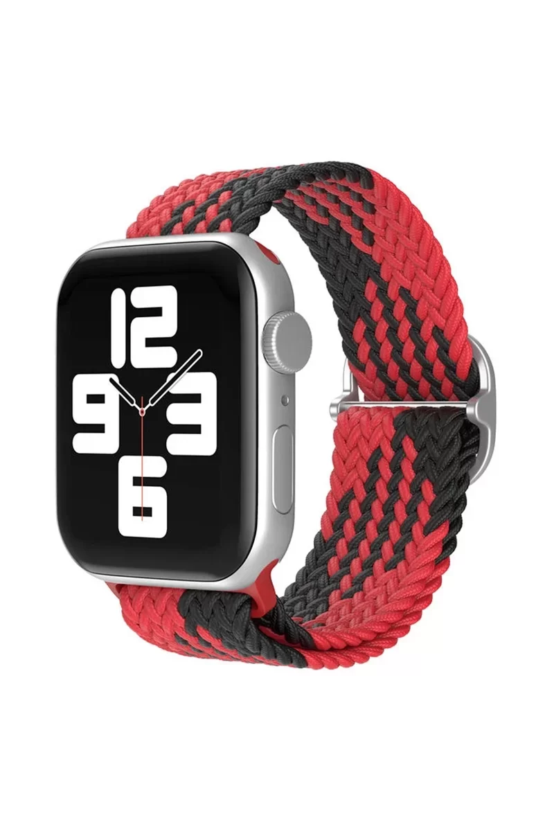 Newface Apple Watch 42mm Star Kordon - Kırmızı-Siyah