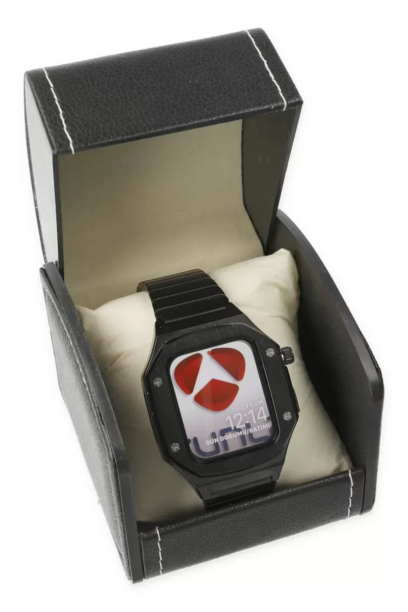 Newface Apple Watch 45mm KR409 Metal Kordon - Siyah