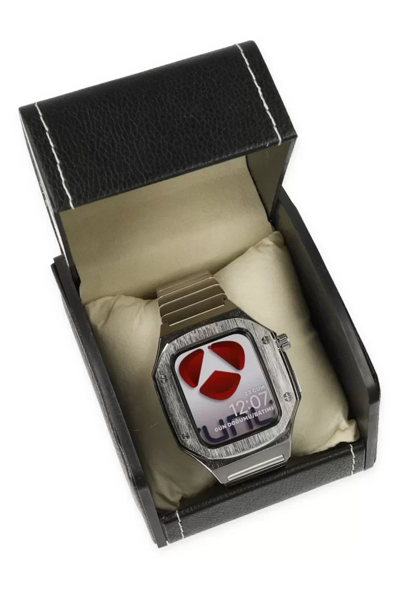 Newface Apple Watch 45mm KR409 Metal Kordon - Gümüş