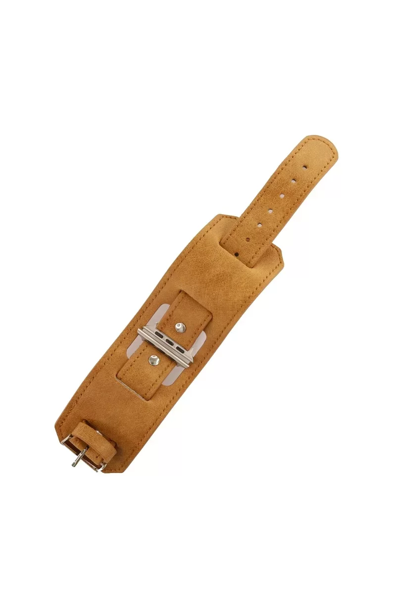 Newface Apple Watch 42mm NL17 Deri Kordon - Taba