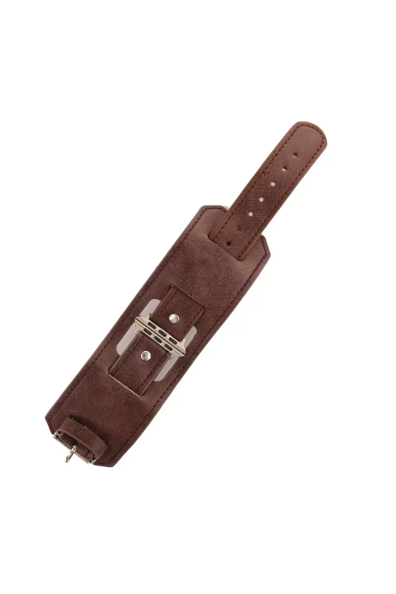 Newface Apple Watch 42mm NL17 Deri Kordon - Mürdüm