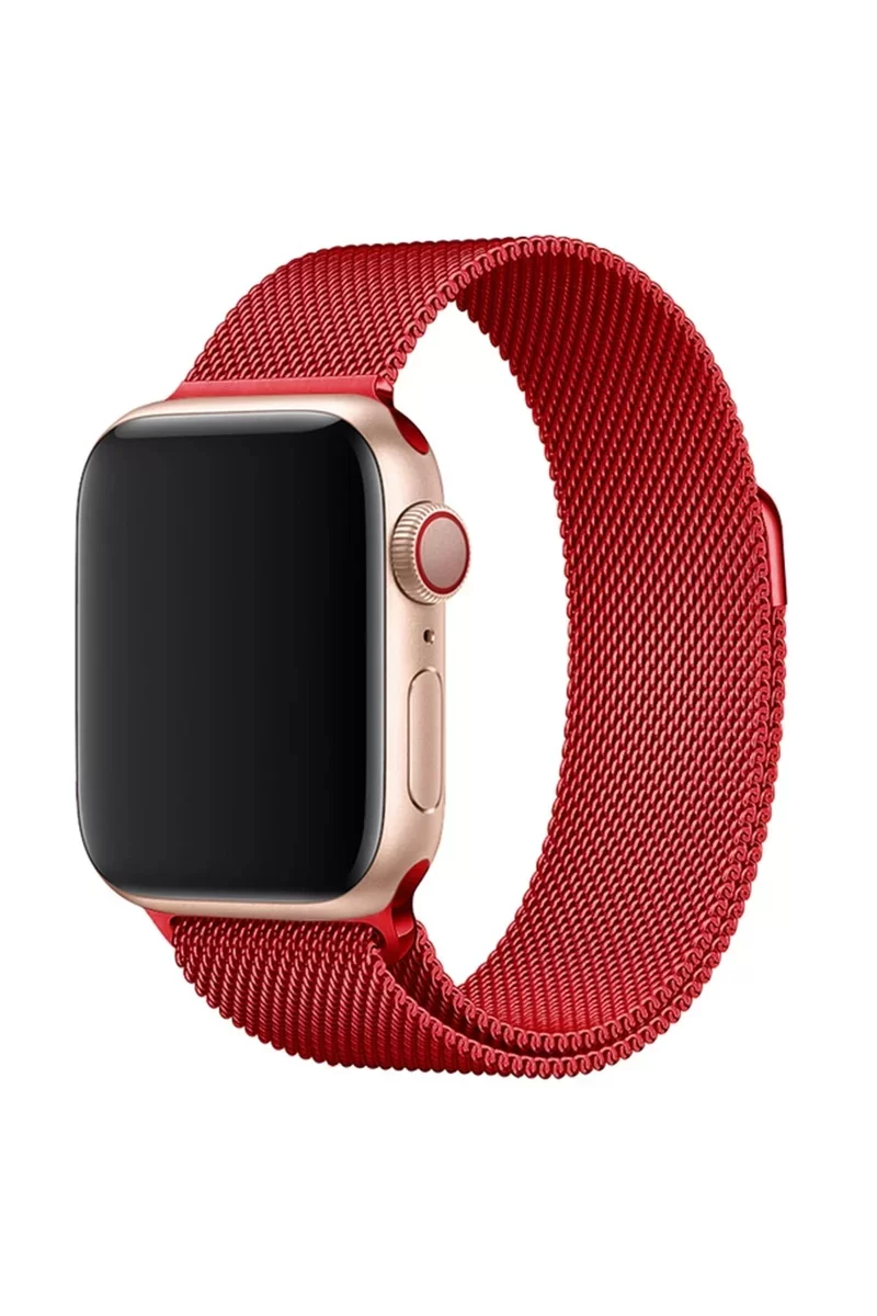 Newface Apple Watch 38mm Metal Mıknatıslı Kordon - Kırmızı
