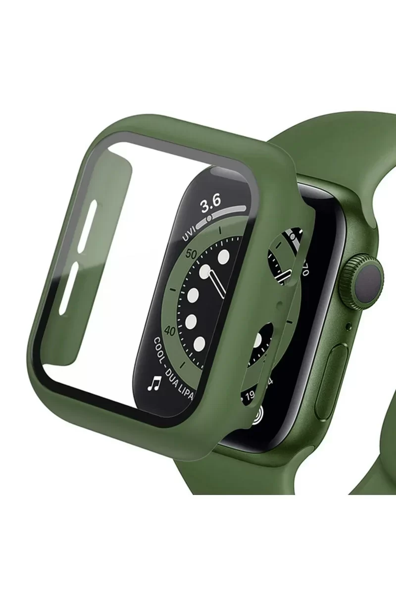 Newface Apple Watch 42mm Camlı Kasa Ekran Koruyucu - Koyu Yeşil