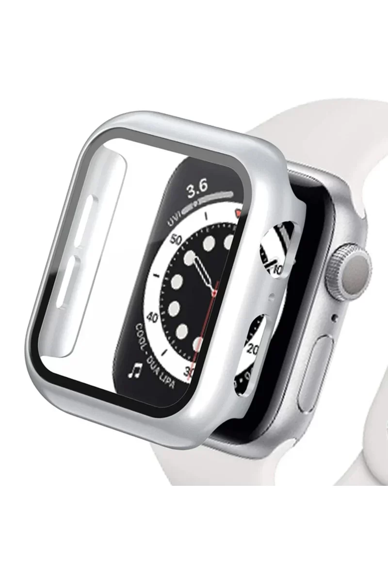 Newface Apple Watch Ultra 49mm Camlı Kasa Ekran Koruyucu - Gümüş
