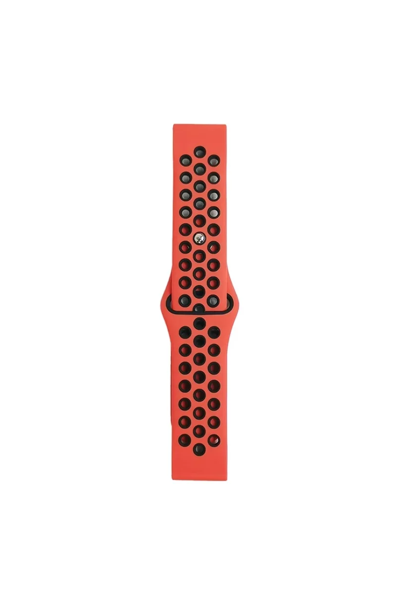 Newface Watch 20mm Spor Delikli Kordon - Kırmızı-Siyah