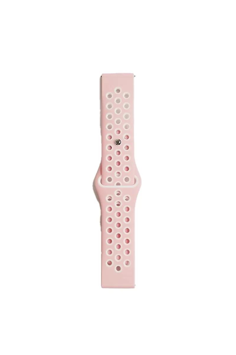 Newface Watch 22mm Spor Delikli Kordon - Pembe-Beyaz