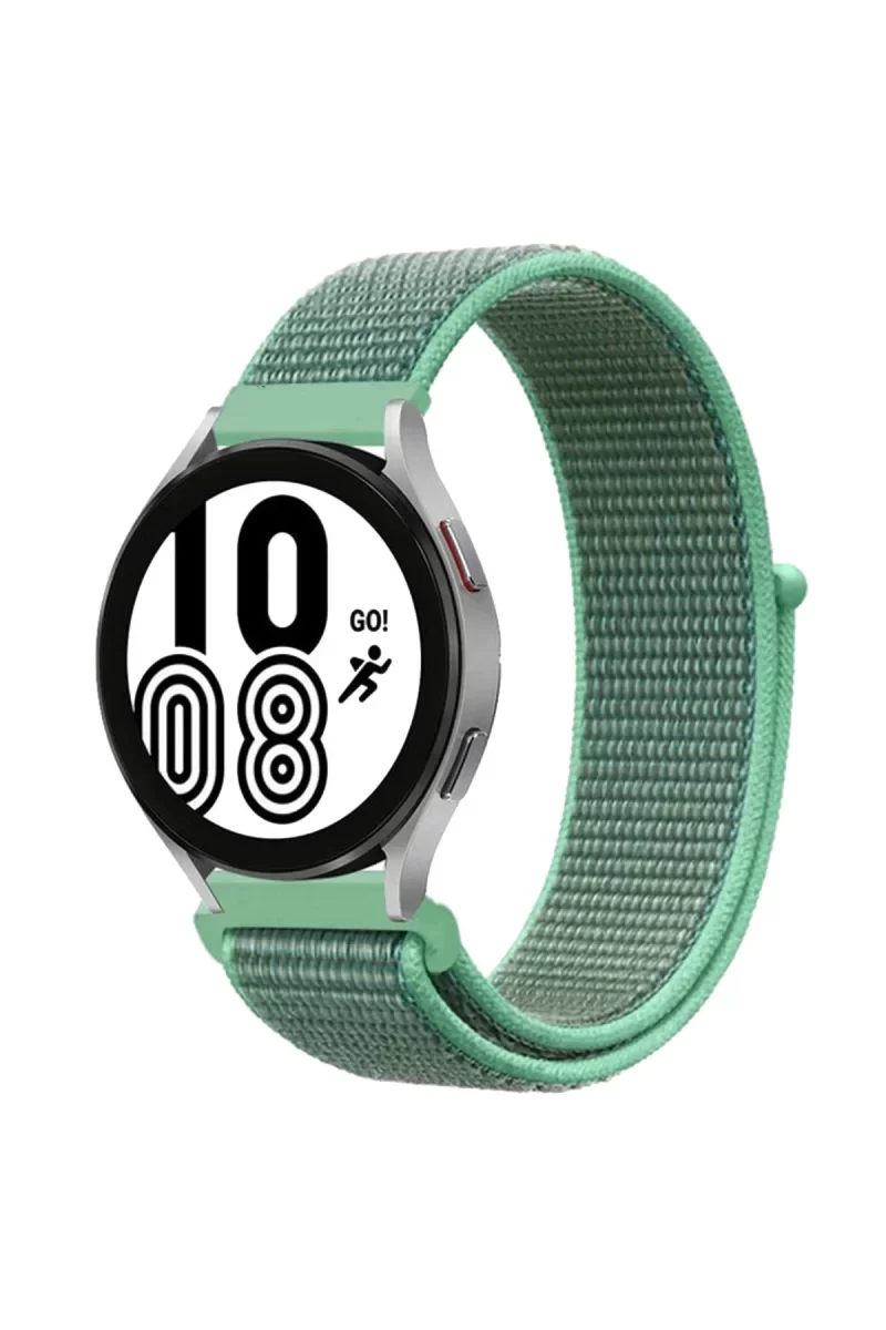 Newface Samsung Galaxy Watch 4 Hasırlı Cırtcırtlı Kordon - Turkuaz