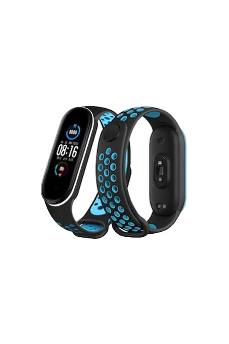 Newface Xiaomi Mi Band 4 Spor Delikli Kordon - Siyah-Turkuaz