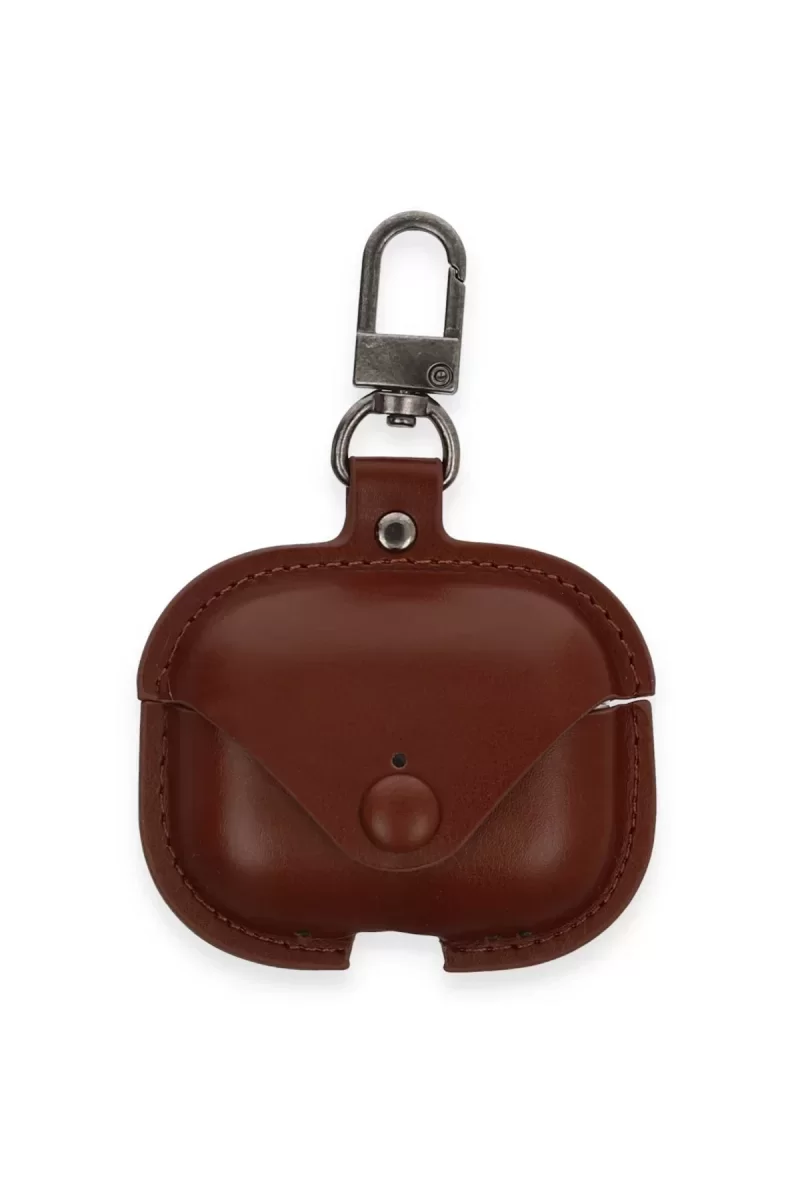 Newface Airpods 3 (3.nesil) Çanta Deri Kılıf - Kahverengi