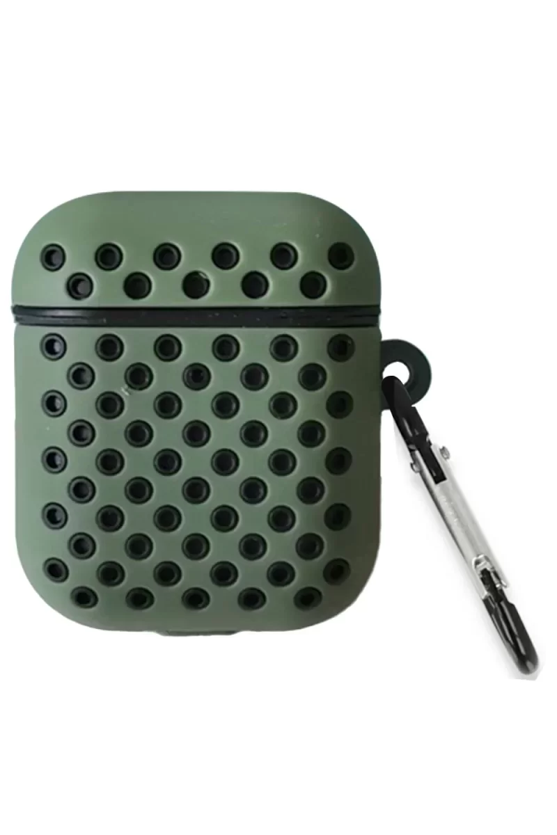 Newface Airpods 2 (2.nesil) Spor Delikli Kılıf - Haki Yeşil-Siyah