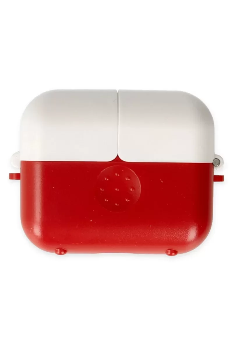 Newface Airpods 3 (3.nesil) Basmalı Kılıf - Kırmızı-Beyaz