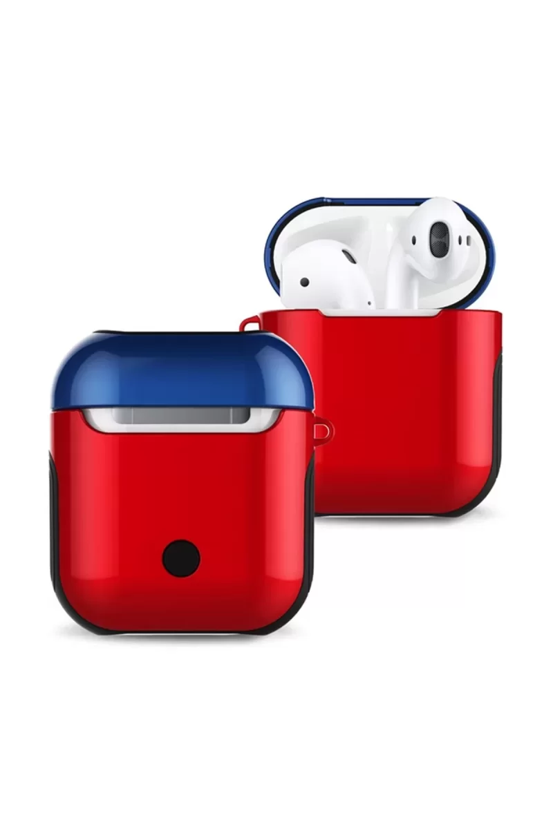 Newface Airpods 2 (2.nesil) 3in1 Kılıf - Kırmızı-Lacivert