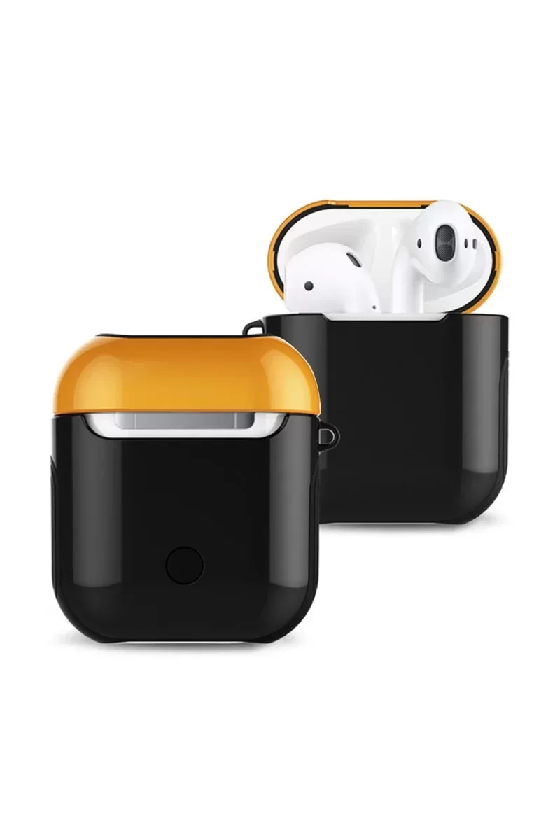 Newface Airpods 2 (2.nesil) 3in1 Kılıf - Siyah-Sarı