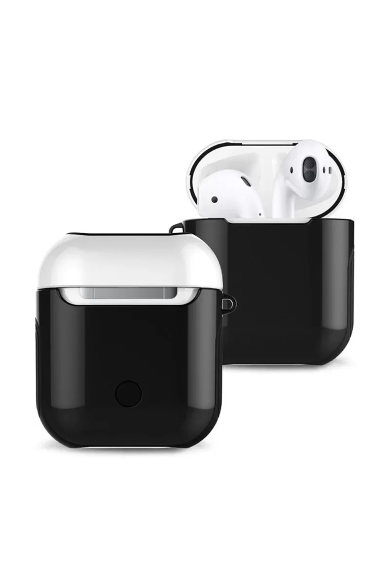 Newface Airpods 2 (2.nesil) 3in1 Kılıf - Siyah-Beyaz