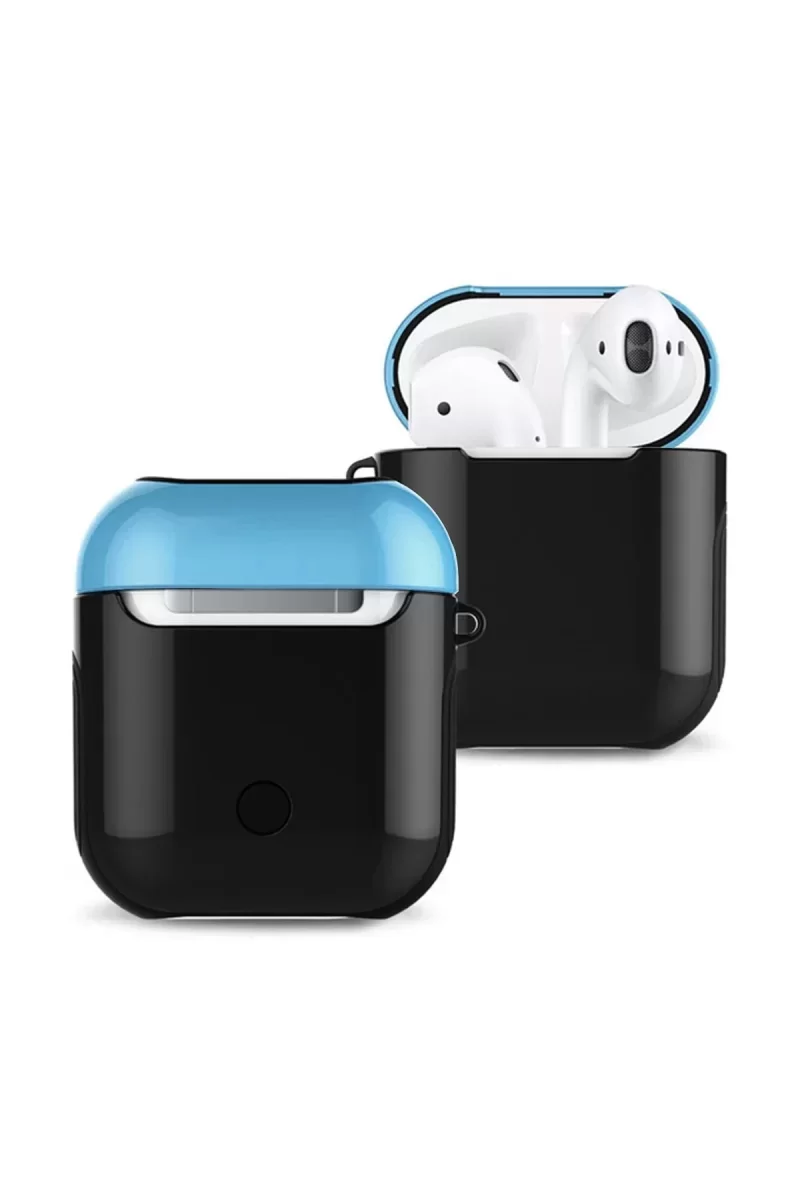 Newface Airpods 2 (2.nesil) 3in1 Kılıf - Siyah-Mavi
