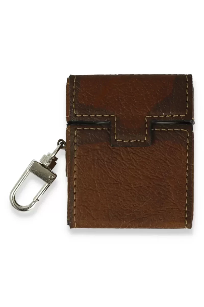 Newface Airpods 2 (2.nesil) Deri Kılıf - Kahverengi