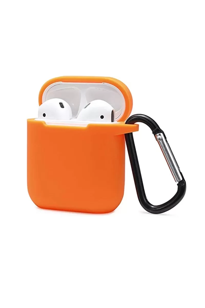 Newface Airpods 2 (2.nesil) Sert Silikon Kılıf - Turuncu