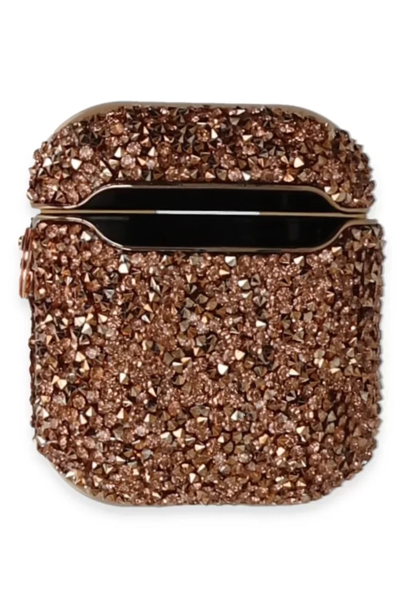 Newface Airpods 2 (2.nesil) Mira Taşlı Kılıf - Rose Gold