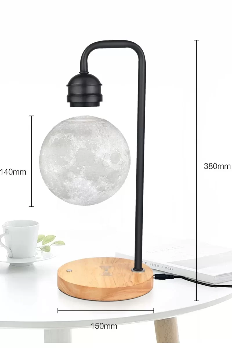 Newface XF02 Ay Görünümlü Kablosuz Şarj Özellikli Gece Lambası - Siyah