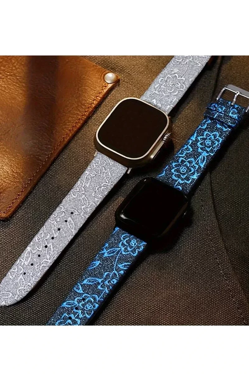 Newface Apple Watch 42mm Creeper Desenli Kordon - Kahverengi