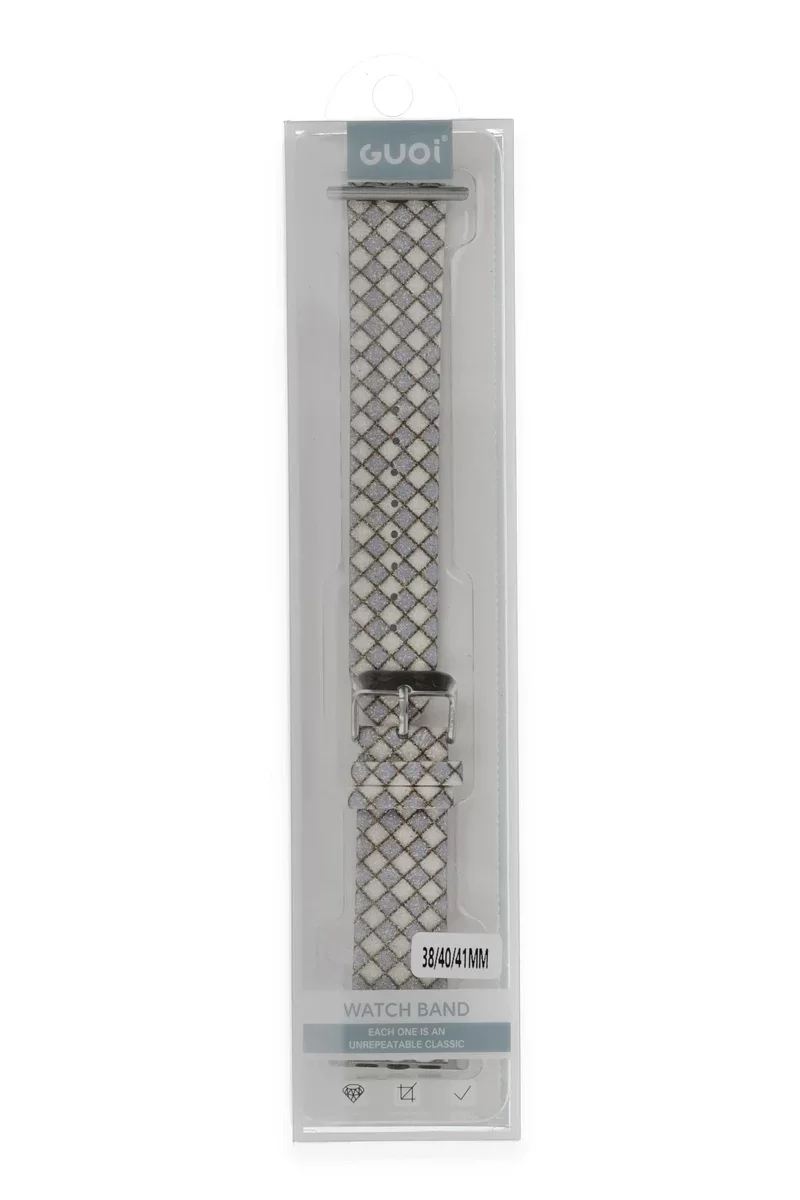 Newface Apple Watch 38mm Karo Motif Kordon - Lila