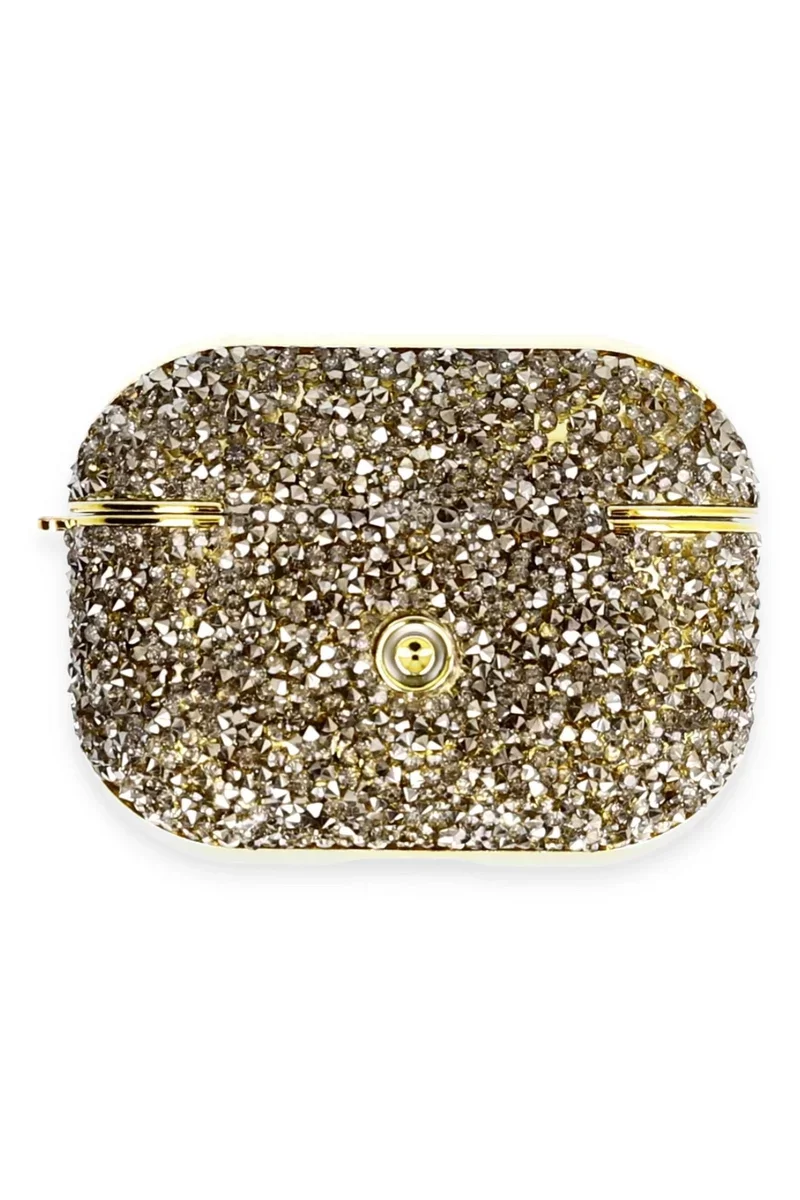 Newface Airpods Pro 2 (2.nesil) Luz Taşlı Kılıf - Siyah