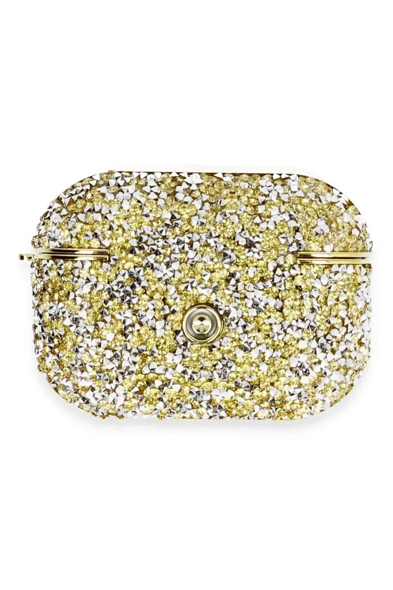 Newface Airpods Pro 2 (2.nesil) Luz Taşlı Kılıf - Gold