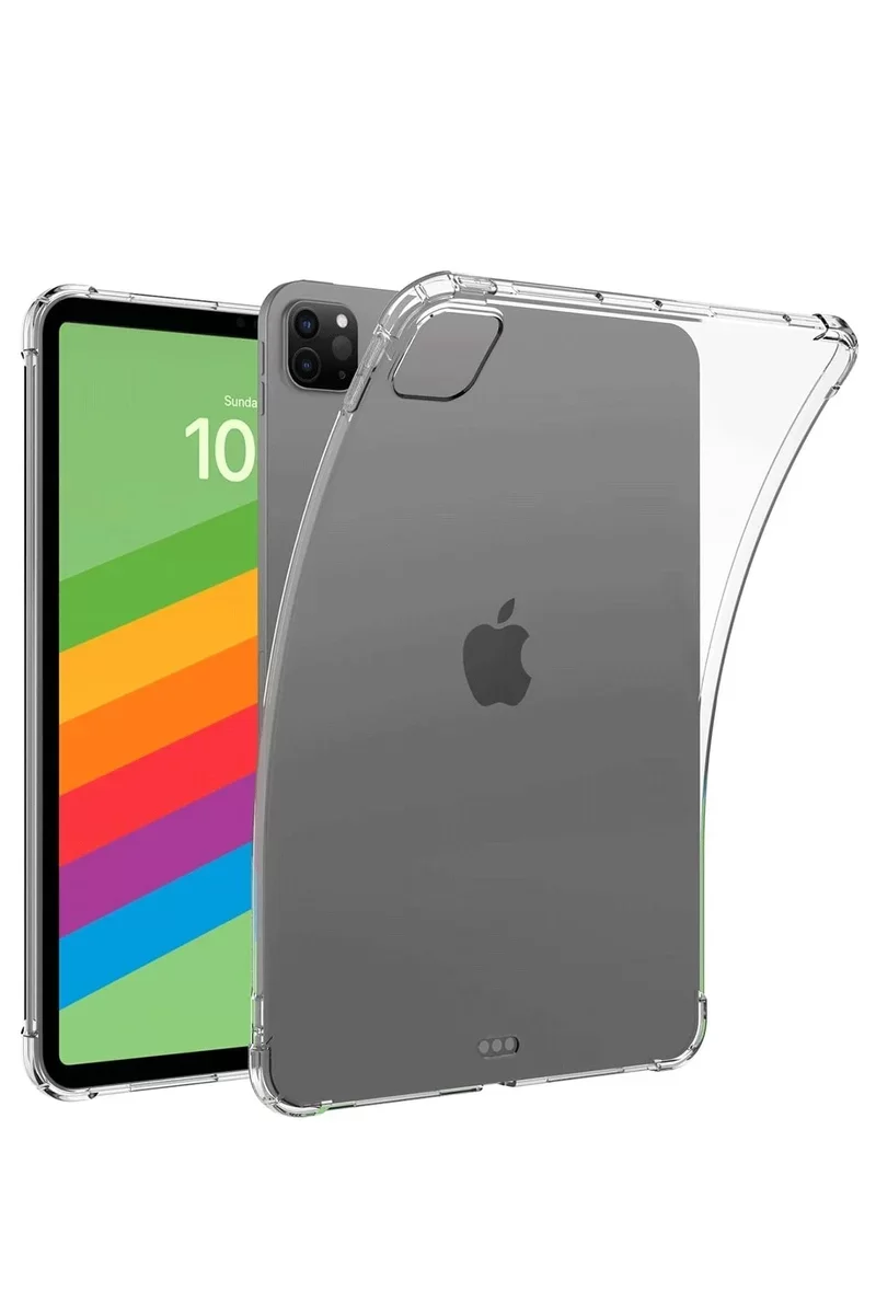 Newface iPad Pro 13 (2024) Kılıf Anti Shock Tablet Silikon - Şeffaf