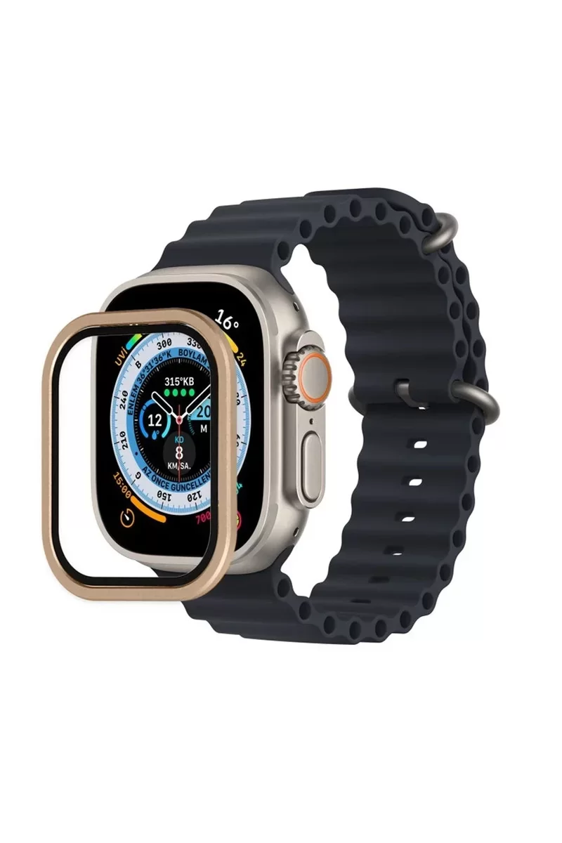 Newface Apple Watch Ultra 49mm Alüminyum Kasa Cam Ekran Koruyucu - Yıldız Işığı