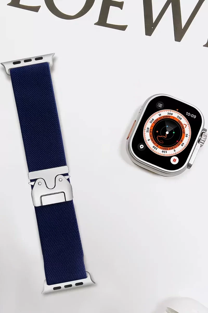 Newface Apple Watch 42mm Forest Kumaş Kordon - Lacivert