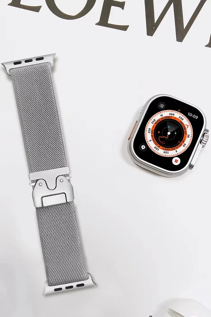 Newface Apple Watch 42mm Forest Kumaş Kordon - Titan Gri