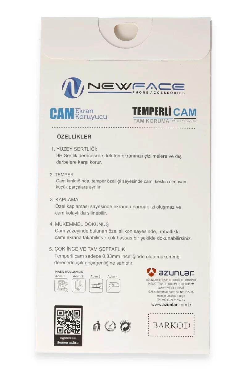 Newface Samsung Galaxy A16 5G 3D Antistatik Cam Ekran Koruyucu