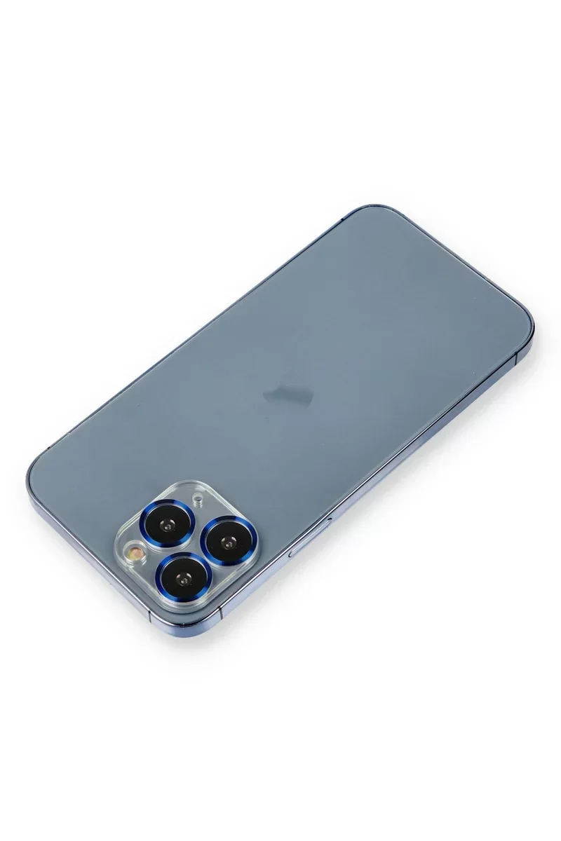 Newface iPhone 11 Pro Max Metal Kamera Lens Koruma Cam - Mavi
