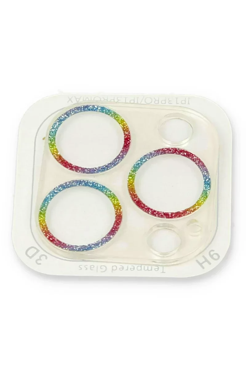 Newface iPhone 13 Pro Shine Kamera Lens Koruma Cam - Rainbow