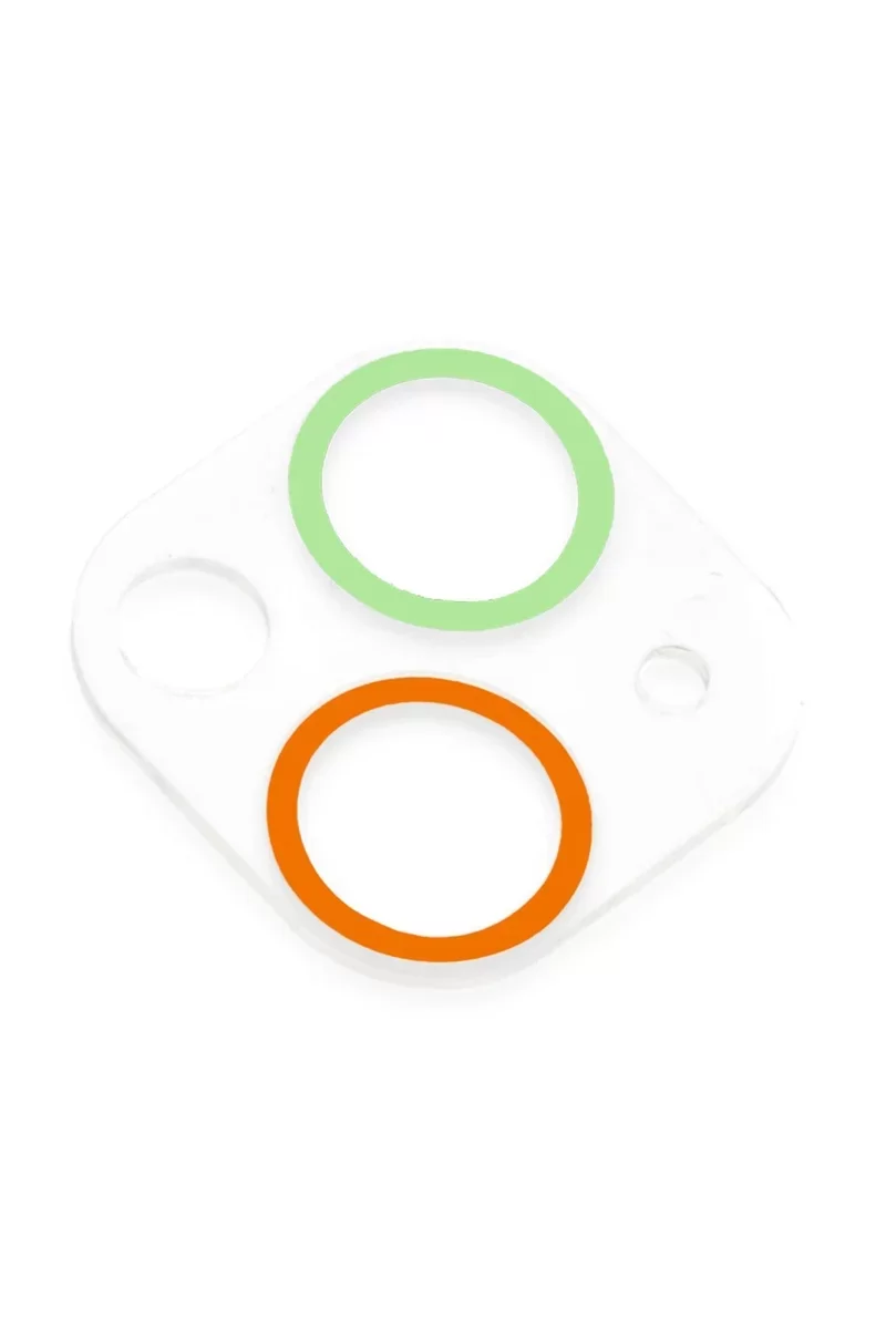 Newface iPhone 13 Renkli Kamera Lens Koruma Cam - Turuncu-Yeşil