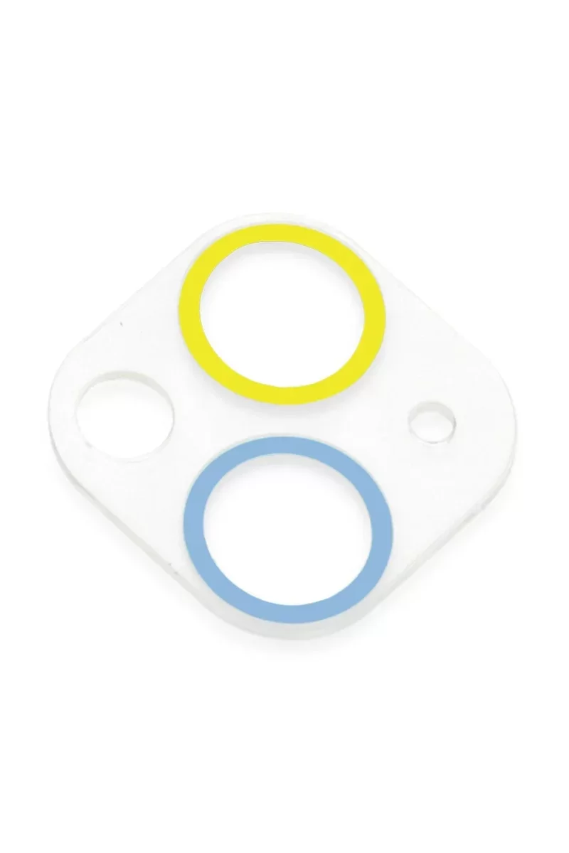 Newface iPhone 13 Renkli Kamera Lens Koruma Cam - Sarı-Mavi