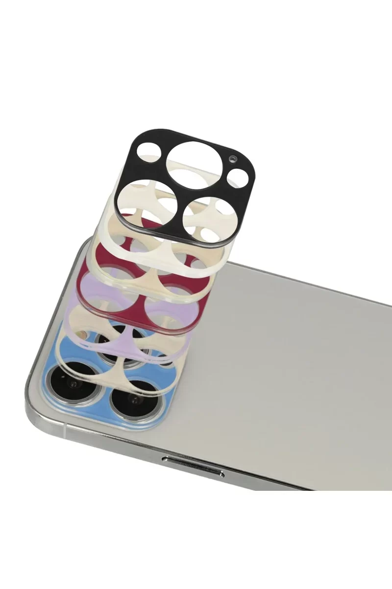 Newface iPhone 13 Pro Max Rainbow Kamera Lens Koruma Cam - Beyaz
