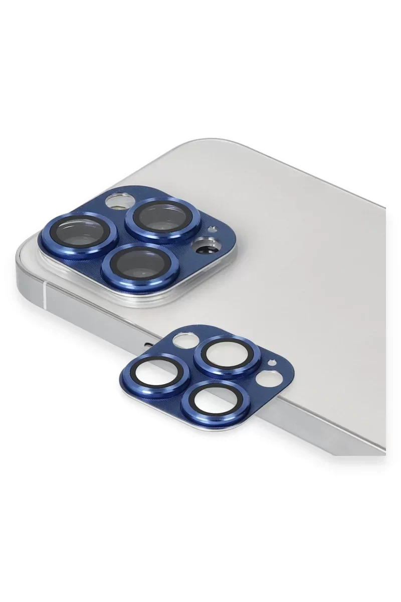Newface iPhone 13 Pro Max Pers Alüminyum Kamera Lens - Lacivert