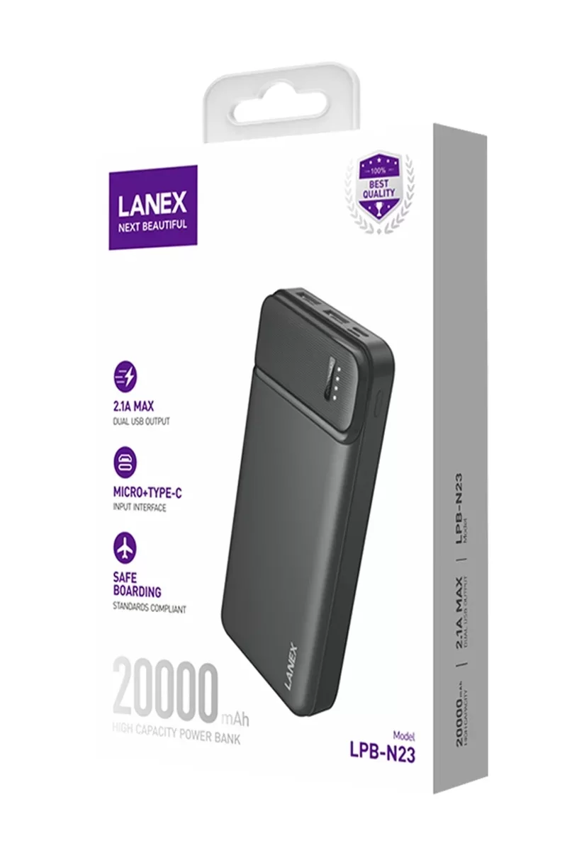 Lanex LPB-N23 20.000 mAh Powerbank - Siyah
