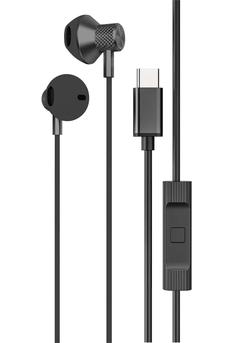 Newface LS-730 1.2M iPhone 15 Serisi ile Uyumlu Type-C Kablolu Kulaklık - Siyah