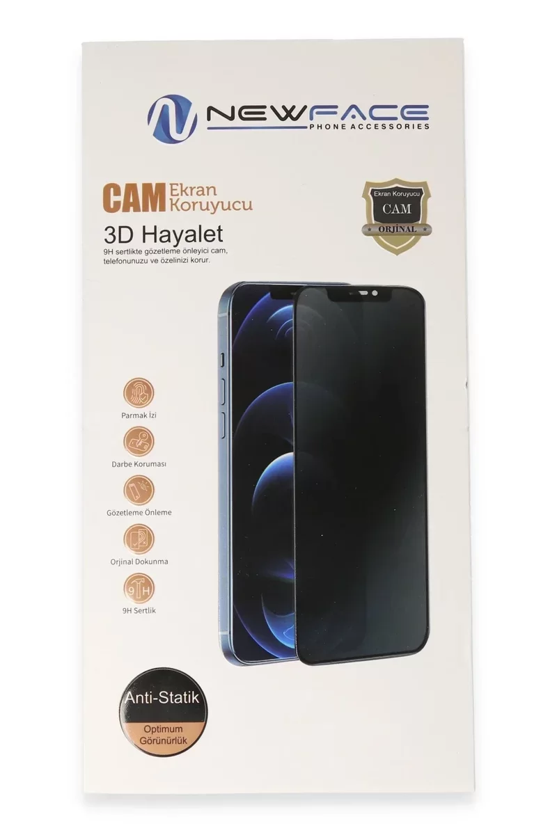 Newface iPhone 16 3D Antistatik Hayalet Cam Ekran Koruyucu