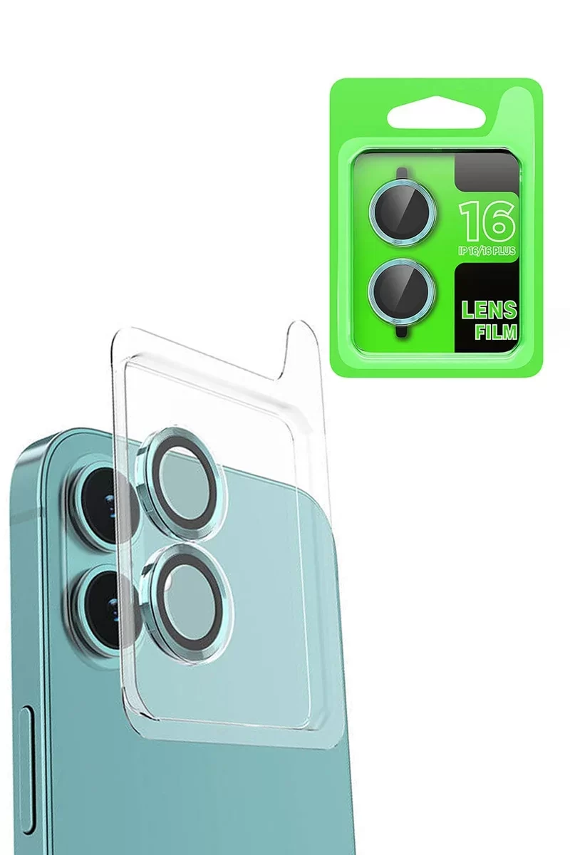 Newface iPhone 16 Plus Raze Metal Kamera Lens - Turkuaz