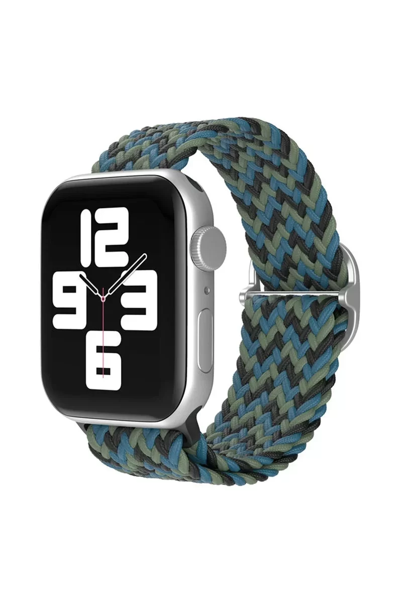 Newface Apple Watch 38mm Star Kordon - Zigzag Mavi-Yeşil