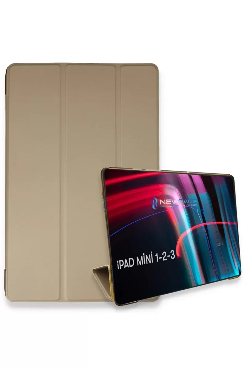 Newface iPad Mini 3 Kılıf Tablet Smart Kılıf - Gold