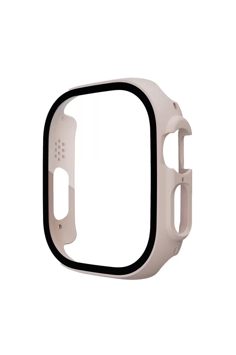 Newface Apple Watch Ultra 49mm Desert Camlı Kasa Ekran Koruyucu - Metalik Gold