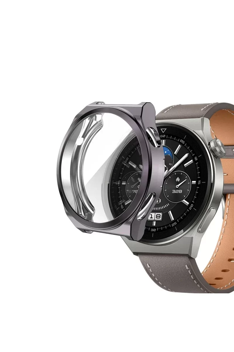 Newface Huawei Watch GT2 46mm Dota Camlı Kasa Ekran Koruyucu - Uzay Grisi