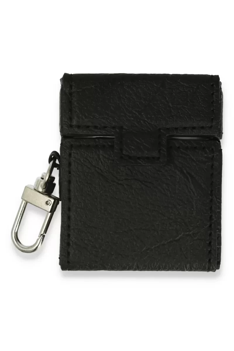 Newface Airpods 2 (2.nesil) Deri Kılıf - Siyah