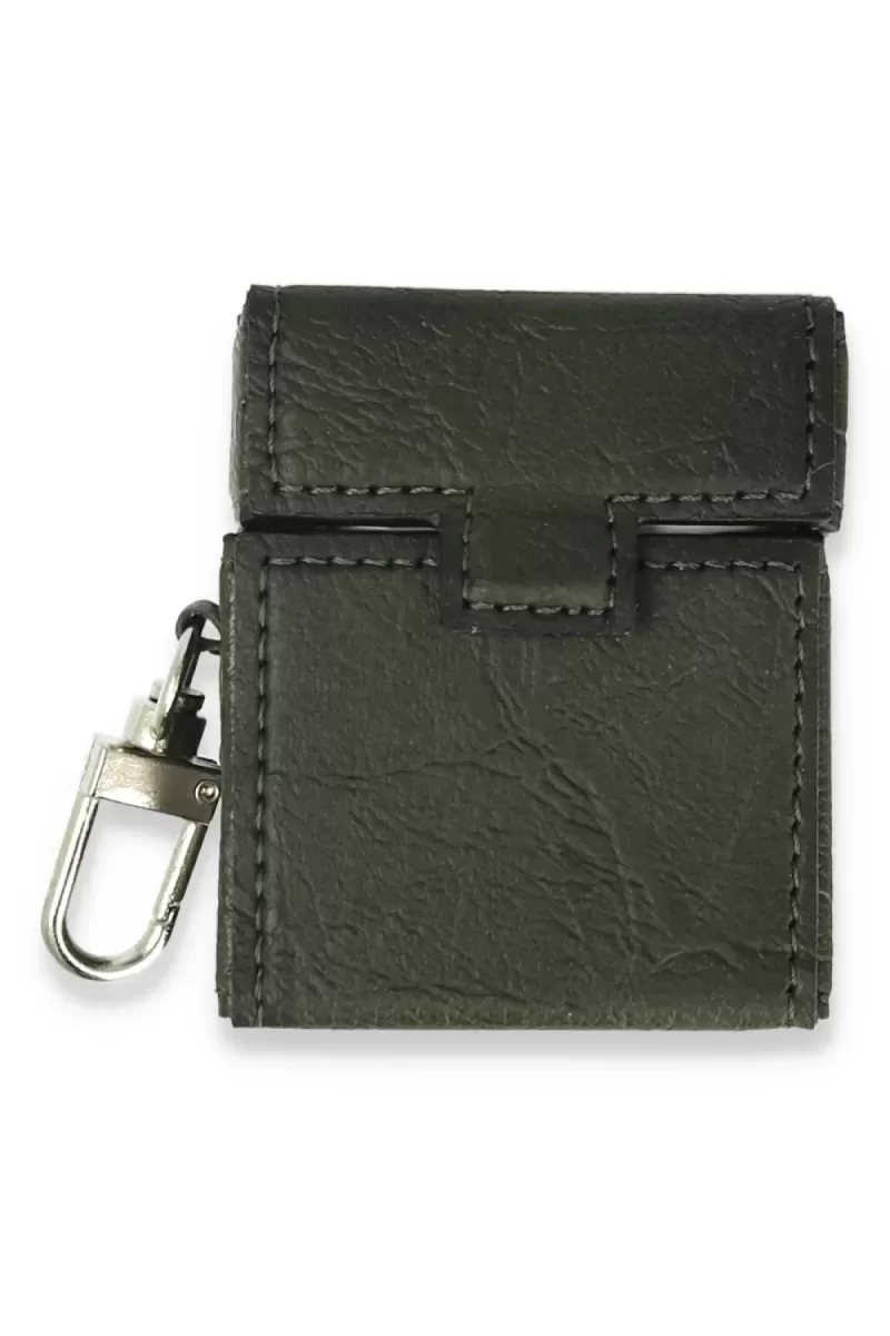 Newface Airpods 2 (2.nesil) Deri Kılıf - Haki Yeşil