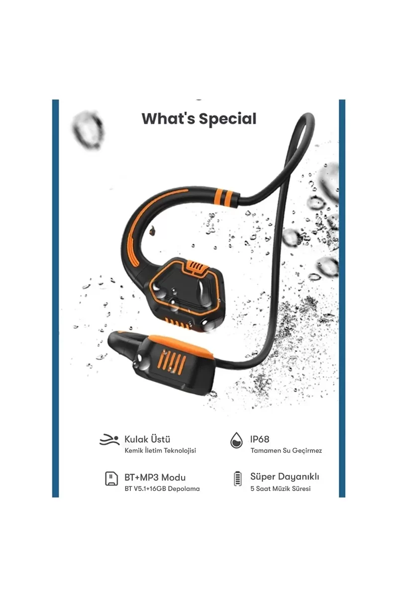 Newface AS9 Suya Dayanıklı Bluetooth Kulaklık - Siyah